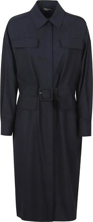 Fabiana Filippi Jurken - Dames - Shirt Kleedjes - Blauw - S - Wol - Kleedjes