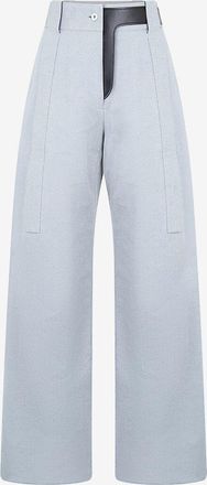 Ferragamo Ausgestellte Hose mit weitem Bein und Kunstleder-G&uuml;rteleinsatz