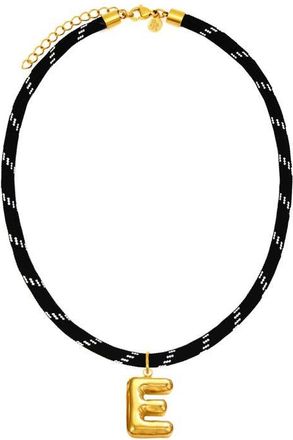 Petit Moments Bubble Initial Pendant Cord Necklace in Black-E at Nordstrom