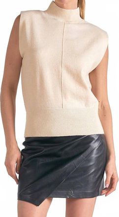 Elan Sleevleess Sweater Mock Tank In Off White