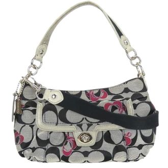 Coach Pre-owned Cross Body Bags, female, Black, Size: ONE SIZE Pre-owned Canvas Cross Body Bag