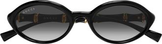 Gucci Zonnebrillen - Dames - Zonnebrillen - Zwart - 51 MM - Bamboe - Accessoires