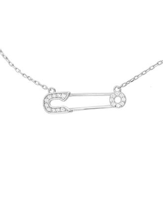 Adornia Adornia Silver Safety Pin Heart Necklace