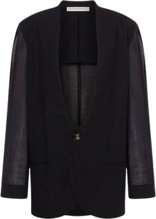 Philosophy di Lorenzo Serafini Blazers, female, Black, Size: XS Voile Jacket