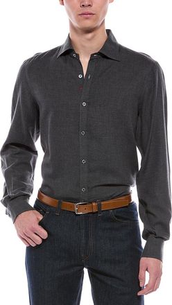 Isaia Cashmere-Blend Mix Sport Shirt