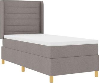 vidaXL Box Spring Bed with Mattress Taupe 80 x 200 cm Fabric vidaXL