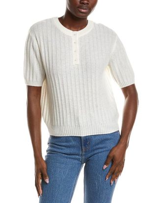 Naadam Coastal Cashmere Reversible Henley Sweater