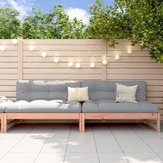 vidaXL Sof&aacute;s Centrales De Jard&iacute;n 2 Uds Madera Abeto Douglas 120x80 Cm Vidaxl