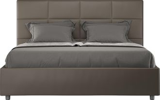 Les Tendances Cama Doble Contenedor 160x200 Dormitorio Moderno Mika M1 Color: Marr&oacute;n - Versi&oacute;n: Con Caja De Almacenaje