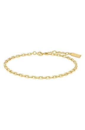 Ania Haie Bezel Cubic Zirconia Station Chain Bracelet in Shiny Gold at Nordstrom