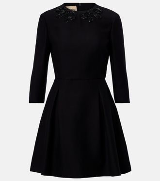 Valentino Crepe Couture embellished minidress