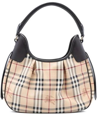 Burberry 2000-2010 Haymarket Check Coated Canvas Brooklyn hobo bag - Bruin