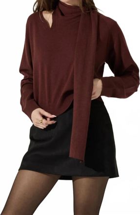 Astr Silvana Sweater In Wine Brown