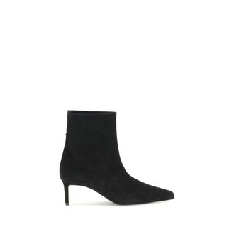 Khaite Black Calf Leather Bos Taurus Ankle Womens Boots
