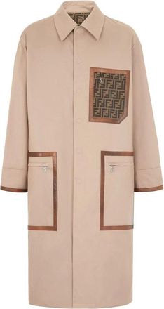 Fendi Omkeerbare Trenchcoat - Heren - Mantel - Beige - M - Katoen - Jassen
