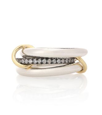 Spinelli Kilcollin Libra Noir sterling silver and 18kt gold rings with diamonds