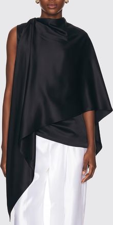 Bottega Veneta Asymmetrical One-Shoulder Silk Blouse with High Neck