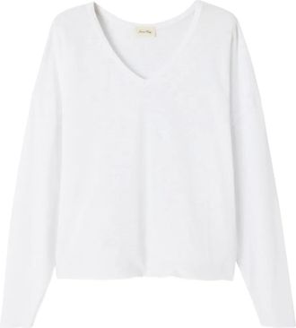 American Vintage Sonoma long-sleeve V-neck T-shirt - White