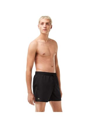 Lacoste Mens Swimsuit with Classic Crocodile Logo - Black - Size X-Large