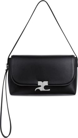 Courr&egrave;ges Icotype Leren Tas - Dames - Schoudertassen - Zwart - ONE Size - Leer - Tassen