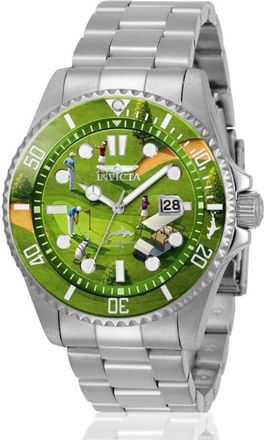 Invicta Pro Diver 51049 Herenhorloge - Quartz Uurwerk - Roestvrij Staal met Groene Wijzerplaat - 43 mm - Summerville
