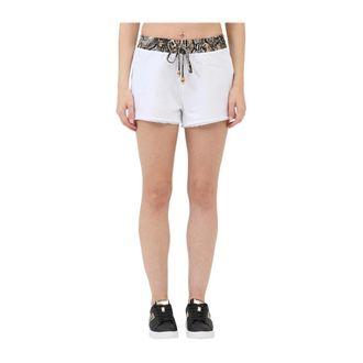 Just Cavalli Slang Detail Felpa Shorts - Dames - Bermuda - Wit - S - Katoen - Korte Broeken