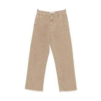 Darkpark Sienna Loose Side Split Denim - Dames - Loose Fit Jeans - Beige - W28 - Denim - Jeans