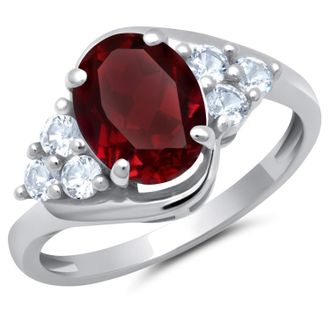 MAX + STONE 10k Yellow or White Gold Oval Cut Gemstone Sunburst Halo Ring