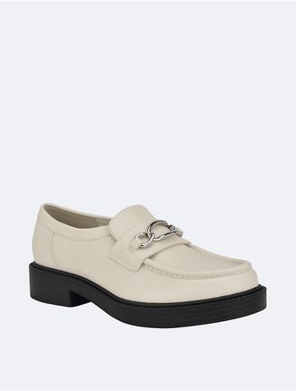 Calvin Klein Womens Womens Zinna Loafer - White - 6H