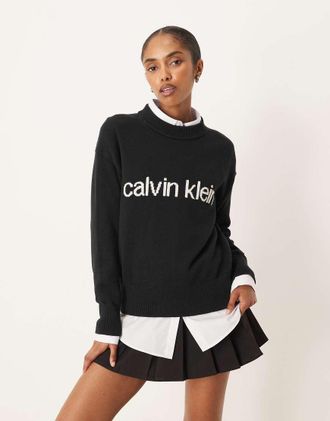 Calvin Klein Jeans Maglione nero con logo