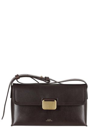A.P.C. Rectangular Leather Bag With Gold-Tone Hardware And Adjustable Strap