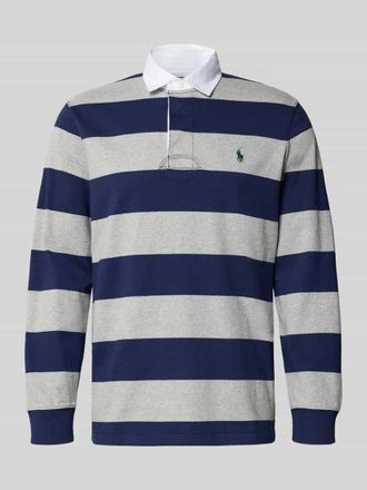 Polo Ralph Lauren Sweatshirt mit Polokragen und Label-Stitching in Dunkelblau, Gr&ouml;&szlig;e XL