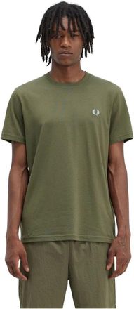 Fred Perry Glitch Grafische Katoenen T-Shirt - Heren - T-shirts - Groen - S - Katoen - Tops