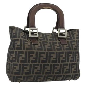 Fendi Pre-owned Handbags, female, Brown, Size: ONE SIZE Pre-owned Zucca Canvas Hand Bag