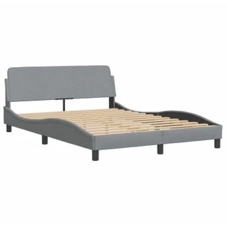 vidaXL Cama Sin Colch&oacute;n Tela Gris Claro 140x190 Cm Vidaxl