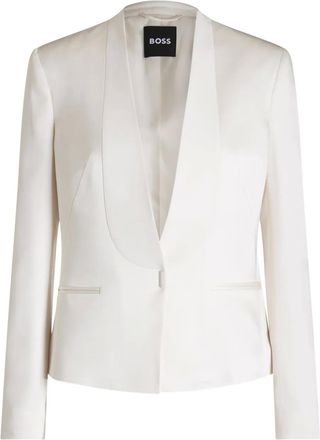 BOSS Blazer met paspelzak - Wit