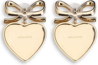 Self Portrait Womens Gold Brass Earrings