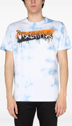 Disclaimer tie-dye graffiti-print T-shirt - men - Cotton - L - White