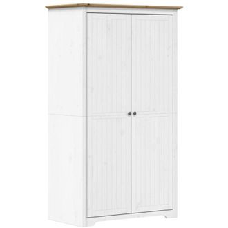 vidaXL Armario Bodo Madera Maciza De Pino Blanco Marr&oacute;n 99x53,5x173 Cm Vidaxl