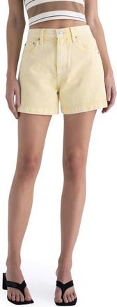 Pistola Denim Saige High Waist Denim Shorts in Yellow at Nordstrom, Size 29