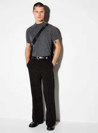 Le 31 Mens Minimalist pleated pant Flare fit Imported from Seoul