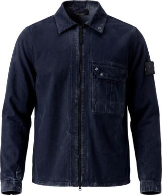 Stone Island Katoenen jas met borstzak - Heren - Jassen - Blauw - Maat: L Katoen