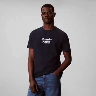 Calvin Klein Jeans T-Shirt CALVIN KLEIN JEANS, Herren, Gr. XXL, schwarz sapphire, Jersey, Obermaterial: 100% Baumwolle, unifarben, regular fit normal, Rundhals, abgestep