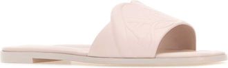 Alexander McQueen Womens Pastel Pink Leather Slippers Clayclay Flat Shoes