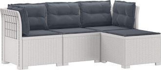 vidaXL Sof&aacute; De Jard&iacute;n Para 4 Personas Con Cojines Y Dise&ntilde;o De Rattan Vidaxl