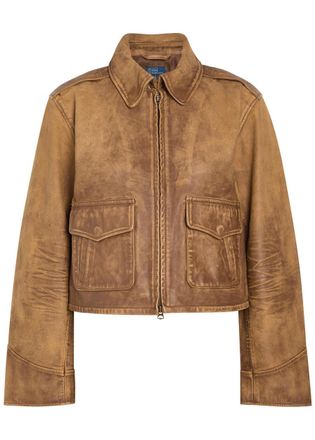 Polo Ralph Lauren Leather Jacket - Light Brown - S (UK8-10 / S)