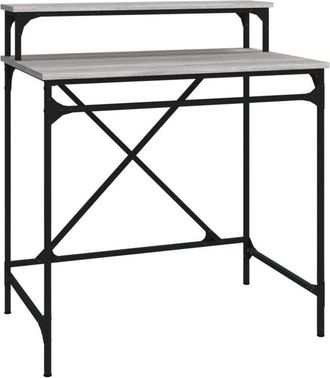 vidaXL Vidaxl - Scrivania Grigio Sonoma 80x50x90 cm Legno Multistrato e Ferro