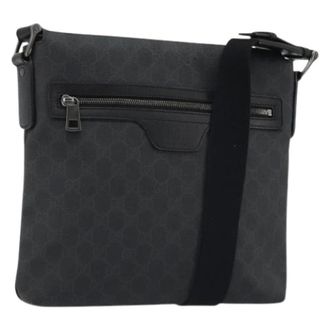 Gucci Pre-owned Vintage GG Canvas Schoudertas - Dames - Pre-owned - Zwart - Maat: ONE Size Leer