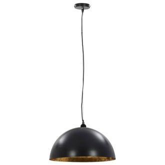Berkfield Home Elegant Ceiling Lamps 2 pcs Black & Gold Semi-spherical 50 cm E27