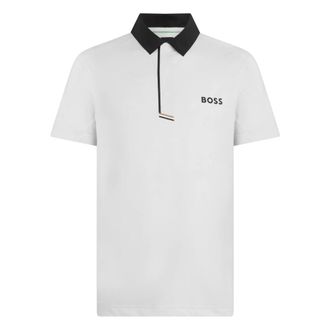 HUGO BOSS Short Sleeve Polo with Logo - male - Boss - Polo Shirts - White - 2XL - Tops